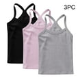 thumbnail image 4 of ZACPNCV Girls Camisole 3 Pack Cotton Soft Girls Undershirts - Lightweight Spaghetti Strap Tank Top Multicolor 6-7 Years, 4 of 9