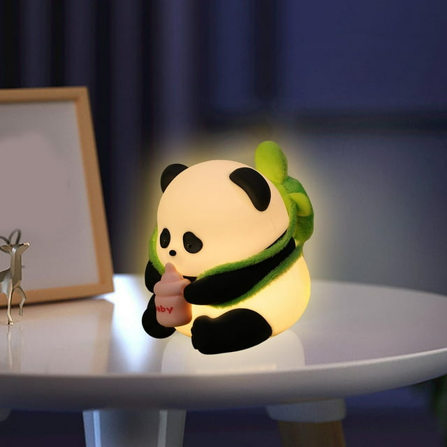 Lámpara de mesa con viñetas de animales, luz nocturna para habitación de bebé, USB en forma de Panda, luz nocturna de animales para dormitorio, regalo