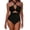 Black |#36, variant on One Piece Swimsuit Women Sexy Cutout Halter Bathing Suits Solid Crossover High Cut Monokini Tummy Control Swimwear (Black, L)