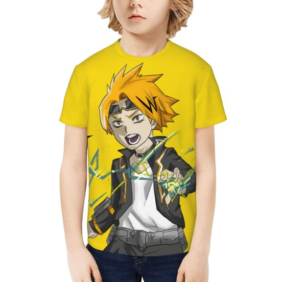 My Hero Academia Denki Kaminari Kids T-Shirt 3d Printed Graphic T-Shirts Boys And Girls Short Sleeve Shirts For Youth Kids X-Small