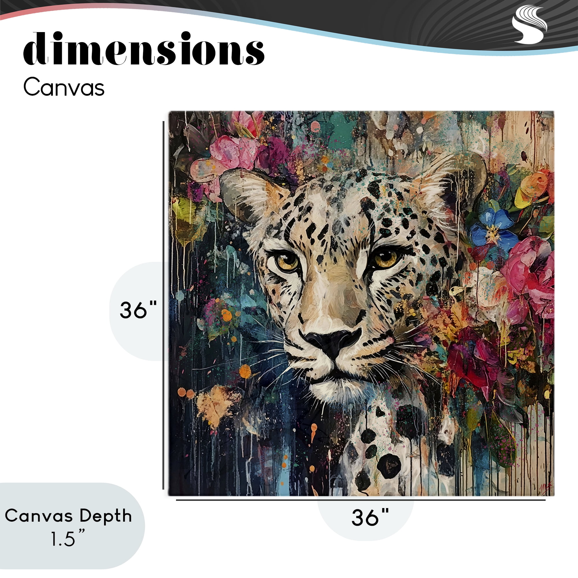Stupell Industries Cheetah & Exotic Blooms Canvas Wall Art, design by Marta Wiley
