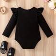 thumbnail image 6 of Halloween Gift for Girls Bodysuits Long Sleeve Halloween Pumpkin Ghostface Romper for and Toddlers Black 3-6 Months, 6 of 7