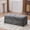 Gray, variant on Demi Bonn 46" Upholstered Chenille Ottoman, Foot Stool Square Footrest with Black Metal Legs for Living Room, Bedroom, Entryway, Brown