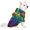thumbnail image 2 of Goofa Pride Rainbow Pattern Small Dog Sweater Hoodies Pet Grey Hooded Soft Fleece Sweatshirts with Pocket Fall Winter Puppy Cat Sweaters Warm Clothes-X-Large, 2 of 8