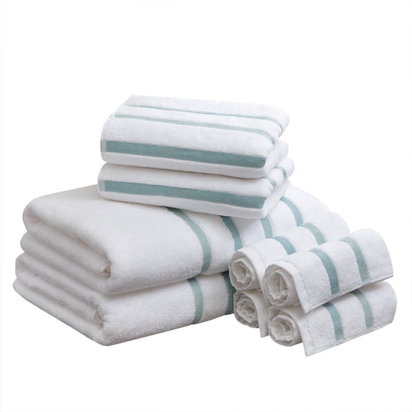 Juego de toallas de baño Comfort Spaces, algodón, 8 piezas, Aqua Zero Twist
