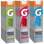 Gatorade Prime Energy Chews, 3 Flavor Variety Pack, 12 Pack