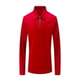 thumbnail image 2 of Jalioing Long Sleeve Golf Shirt for Men Quarter Zip Collared Casual Dressy Tops Business Fashion Solid T Shirt, 2 of 8