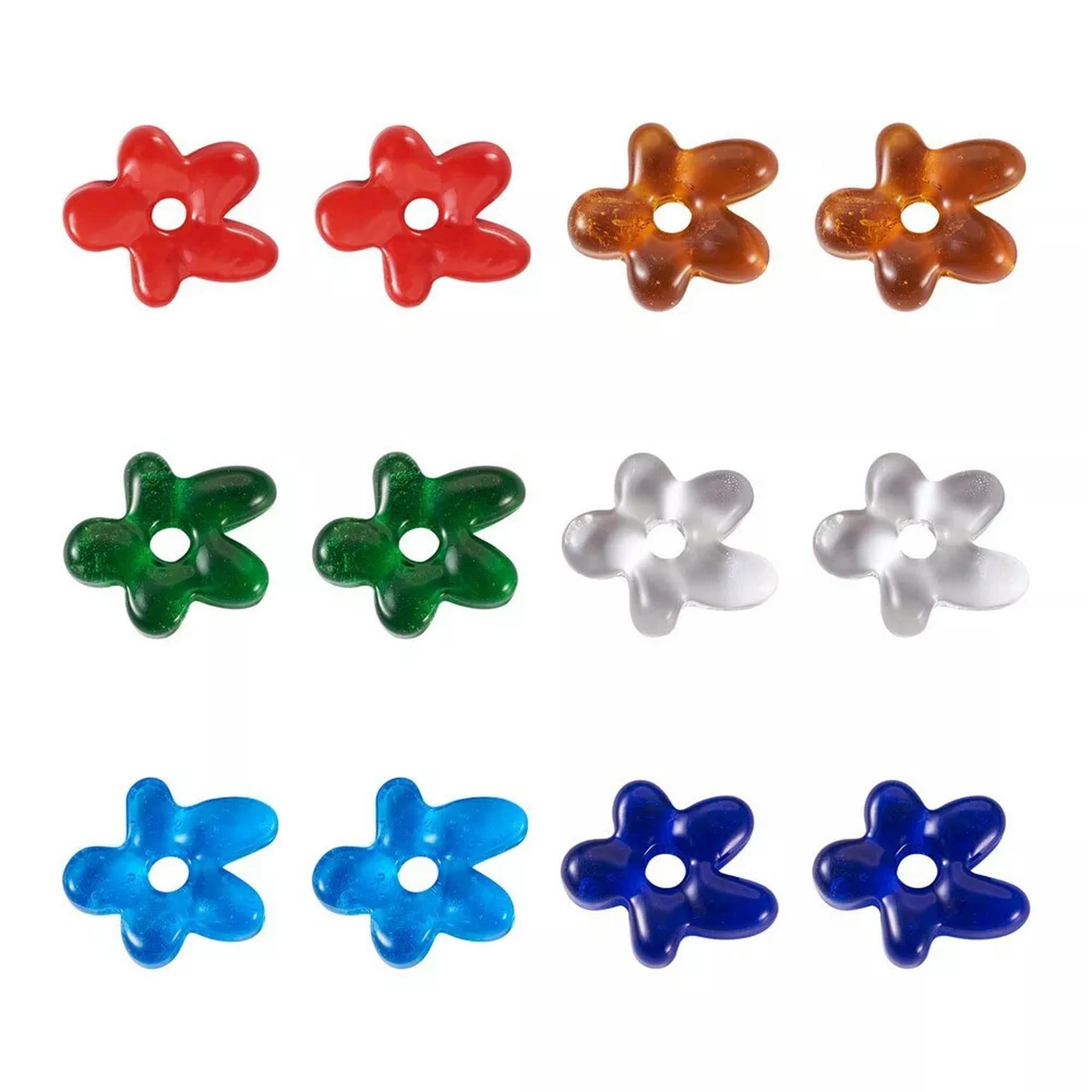 U8MO 1 Box Starfish Flower Glass Beads Spacer Crafts For DIY Jewelry Making 18.5x17mm