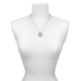 thumbnail image 3 of Delight Jewelry Silvertone Peace Sign - Round Seal Silver-tone You Mean the World to Me Ring Necklace, 18", 3 of 4