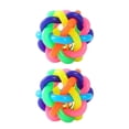 thumbnail image 3 of 2 pelotas de goma tambaleantes y nobbly para cachorros y gatos, juguete interactivo con cascabeles para perros. 7cm, 3 of 8