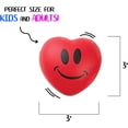 thumbnail image 3 of Heart Stress Balls - Valentines Day Red Hearts 3" Smile Face Squeeze Stress, 3 of 11