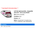thumbnail image 2 of Left Tail Light Assembly - Compatible with 2010 - 2012 RX350 2011, 2 of 2