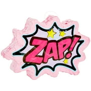 Pink Comic Book Zap Pinata for Girls, Superhero-Themed Supplies and Decorations (17x11.2 in)