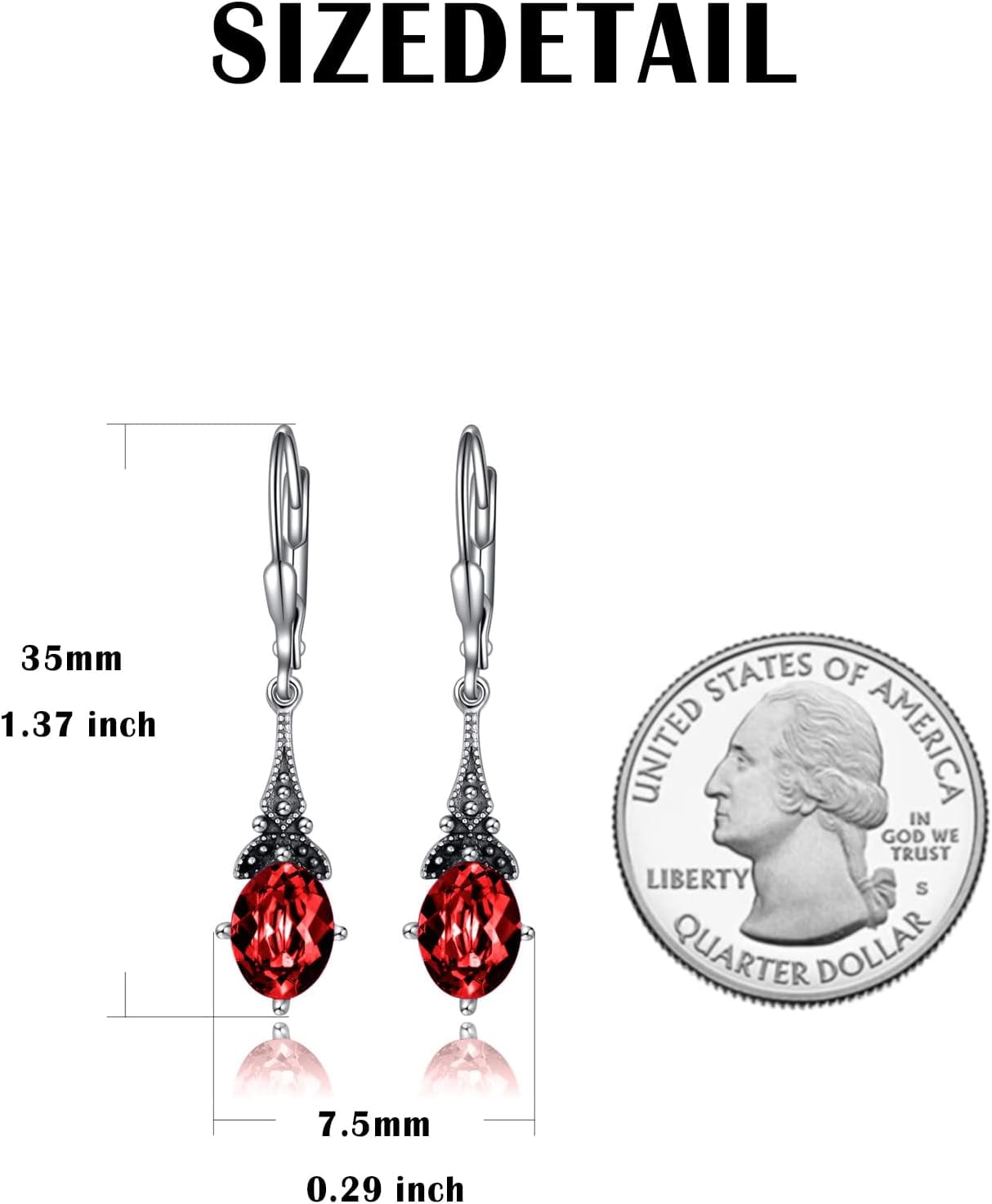 SISGEM Vintage Earrings for Women Sterling Silver Retro Drop Dangle Leverback Earrings with Oval Cut Genuine Stone Crystal from Austria, Anniversary Birthday Jewelry Gifts for Women