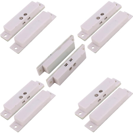 UHPPOTE Window Door Sensor Magnetic Contact Normal Closed Wired Screw-Terminal Surface-Mount Magnetic Contact Security (5 Pack)