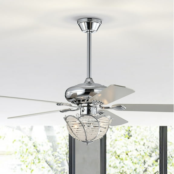Araceli 52 in. 3-Light Indoor Chrome Finish Ceiling Fan with Light Kit and Remote