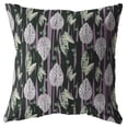 thumbnail image 1 of Tropics Falling Double Sided Suede Pillow, Zippered, Purple and Dark Green, 1 of 5