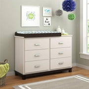 Cosco Leni 6 Drawer Dresser with Changing Table, White and Coffee House Plank, Box 2 of 2