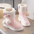 thumbnail image 3 of Eltusu Girls Winter Snow Boots, No Slip Mid-Calf Warm Princess Windproof Boots Pink Size 13 Little Kids, 3 of 6