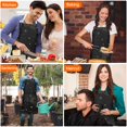 thumbnail image 4 of Black Gothic Sun Moon Star Pattern Apron-Garden Aprons for Women with Pockets-Cotton Linen Waterproof Kitchen Cooking Gardening Aprons Adjustable for Kitchen,Cooking,BBQ and Salon 33x27 Inch, 4 of 7