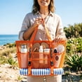 thumbnail image 3 of Mesh Beach Bag with Zipper,Large Beach Tote Bags for Women,Pool Swim Bag, Travel Tote Bags,Beach Vacation Essentials,Orange, 3 of 6