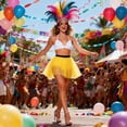 thumbnail image 2 of Ediodpoh Carnival Tutu Dancing Skirt Three Layer Performance Skirt with Tiered Design for Contemporary Dance and Stage Show Ballet Skirt Women Yellow A, 2 of 5