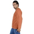 thumbnail image 4 of Atasi Long Sleeve Kurta For Men Solid Slub Cotton Round Neck Ethnic Shirt-6016, 4 of 7