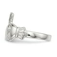 thumbnail image 3 of Sterling Silver Polished CZ Claddagh Ring - Size 7, 3 of 3