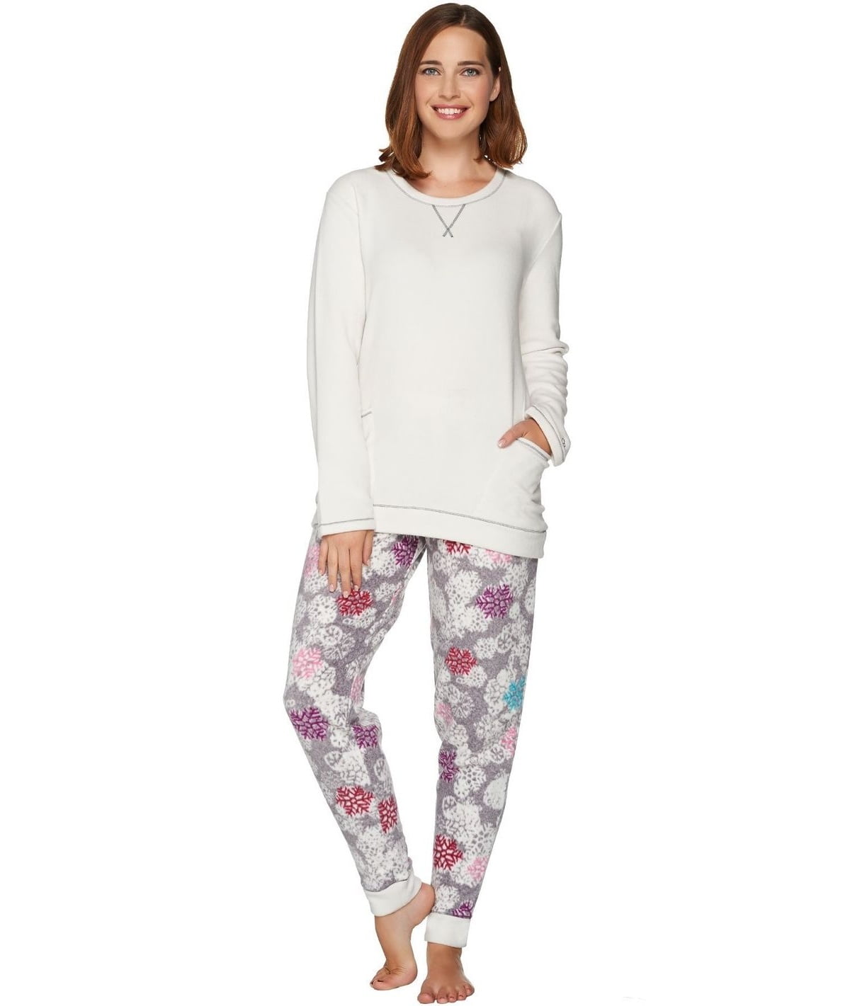 cuddl duds regular fleecewear stretch jogger pajama set