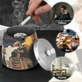 thumbnail image 4 of Yayeee Ashtray with Lid for Cigarette Smokeless Stainless Steel Home Ash Holder, Colorful Skeleton with Cloud, 4 of 7