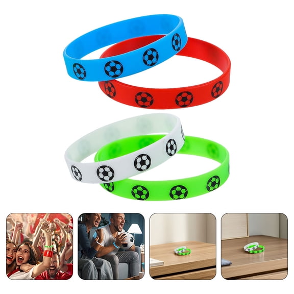 Homoyoyo Soccer Wristbands Sports Silicone Bracelets Assorted Colors 20 Pieces Fan Gear Set for Sports Fans