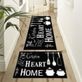 thumbnail image 5 of Black Farmhouse Kitchen Rugs Set 2 Piece Motto Design Seasonal Decorative Rug for Kitchen Low-Profile Floor Mats Decorations for Home Kitchen 17x48+17x30 Inches, 5 of 6