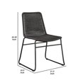 thumbnail image 5 of 22 Inch Dining Chair Set of 2 Brown Rattan Woven Seat Black Metal Frame - Saltoro Sherpi, 5 of 5