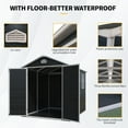 thumbnail image 3 of CarButler 6x8ft Resin Outdoor Storage Shed Heavy Duty Waterproof Shed with Floor,Window and Lockable Doors for Garden Patio Backyard Black, 3 of 8