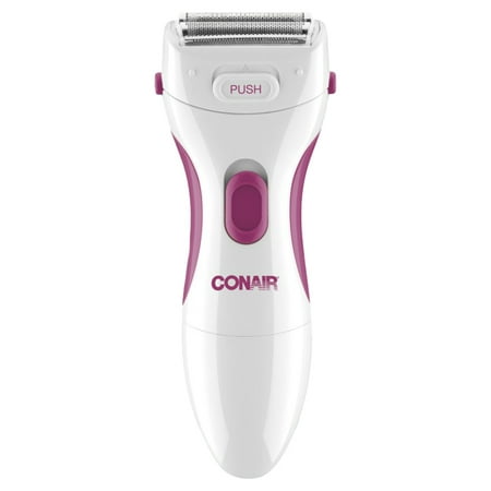  Conair Ladies Cordless Twin Foil Wet/Dry Shaver with Pop-Up Trimmer, White & Pink