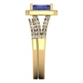 thumbnail image 3 of Clara Pucci 18K Yellow Gold 1.72 Simulated Tanzanite Engraveable Engagement Ring + Wedding Band Set, 3 of 7
