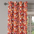thumbnail image 2 of Ambesonne Geometric Grommet Curtain, Sixties Style Ovals, 50" x 96", Marigold Maroon, 2 of 6