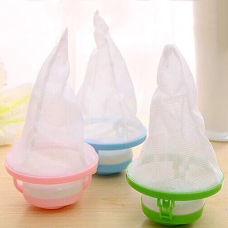 TURNTABLE LAB 4 Pieces Household Reusable Washing Machine Floating Lint Mesh Bag Hair Filter Net Pouch Cloth For