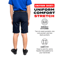 thumbnail image 3 of Access Boy's Stretch Uniform Shorts (Navy, 5) ASU035, 3 of 5
