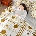 thumbnail image 4 of Manfei Classic Plaid 7-Piece Twin Bedding,Cute Polka Dot Bedding Comforter Set,White Brown,Light Gray Reversible, 4 of 7