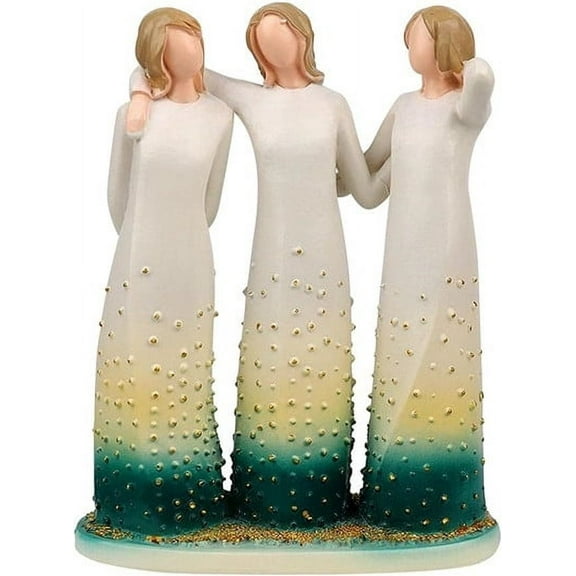 Three Sisters Resin Sculpture, Hand Painted Desktop Ornament for Friends Sisters