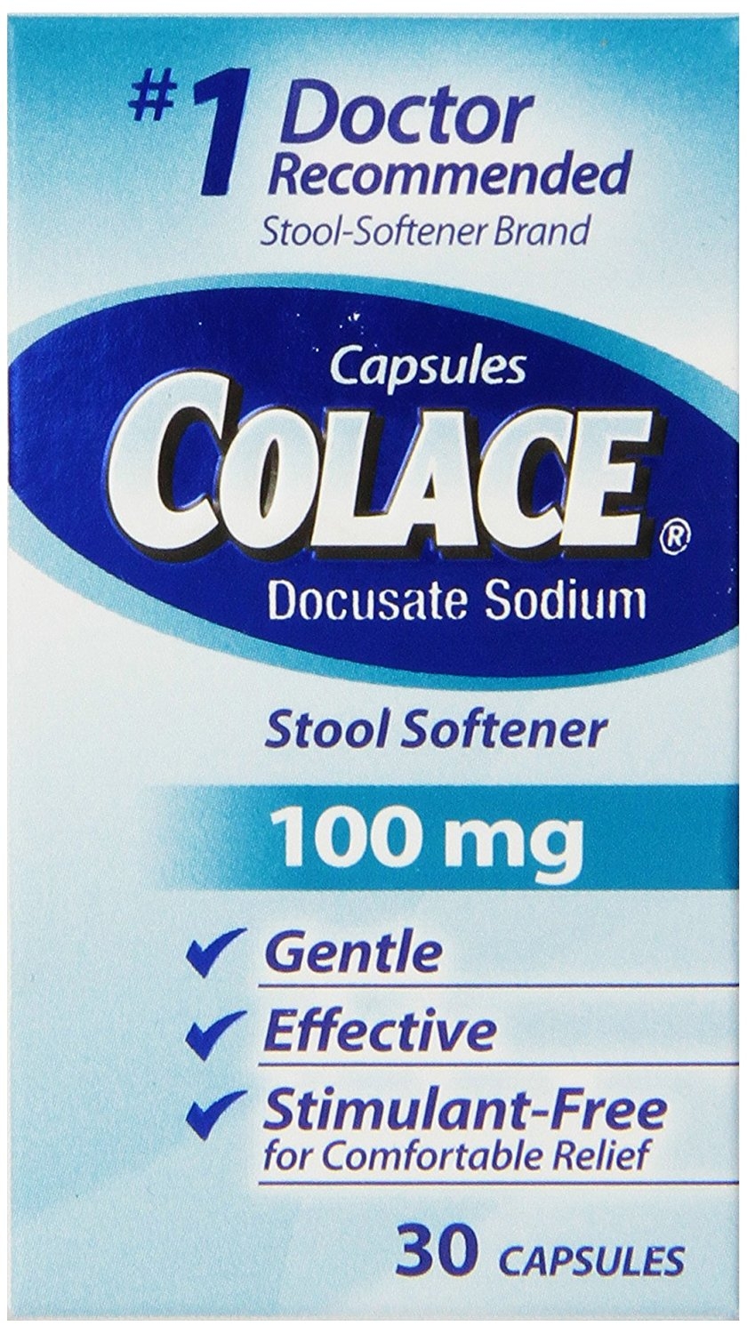 Colace Docusate Sodium Stool Softner 100 Mg Capsules 30 Count Colace Docusate Sodium Stool Softner 100 Mg Capsules 30 Count