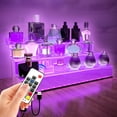 thumbnail image 1 of YMVV 15.7 IN Clear Acrylic Display Riser Shelf with LED light,3 Tier Display Step Shelves Holder, Perfume Cologne Organizer Holder,Pops Toys Figures, Clear Cupcake Riser, Dessert Shelf, Decoration on, 1 of 7