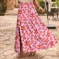 thumbnail image 5 of YABCSAZ Women's Maxi Skirt High Waist Summer Skirts Slit Flowy Swing Skirts Casual Summer Vacation Boho Long Skirts Soft Comfy Loose Beach Dress Floral Printed trendy A Line Skirts for Women, 5 of 5