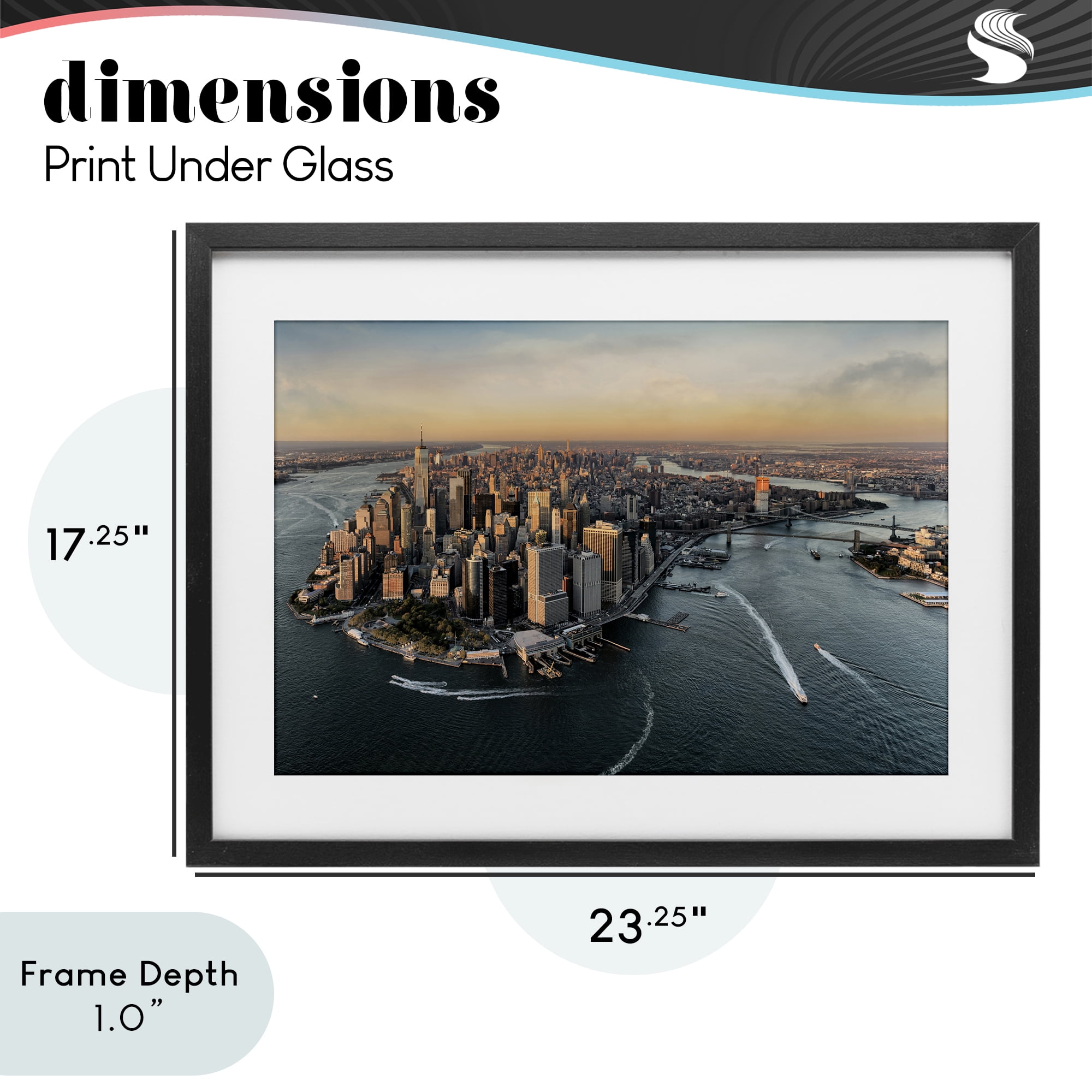 Stupell Industries Manhattan From Above Black Framed Print Under Glass, design by Scott Stulberg