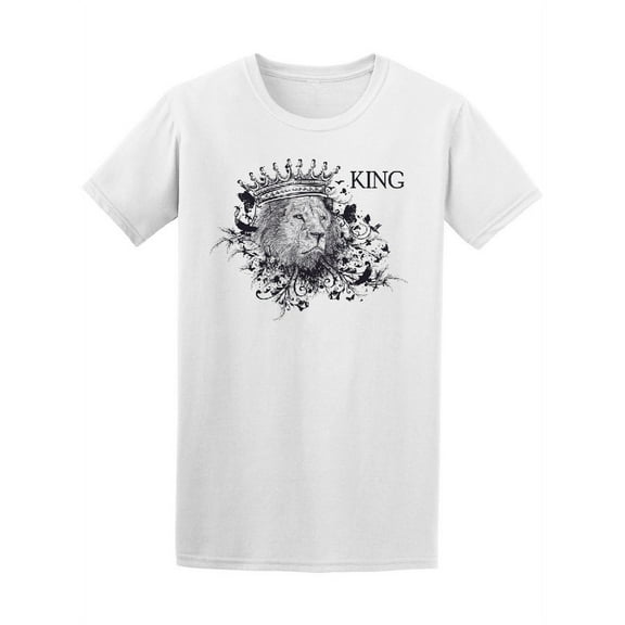 Lion Head King T-Shirt Men -Image by Shutterstock, Male Small