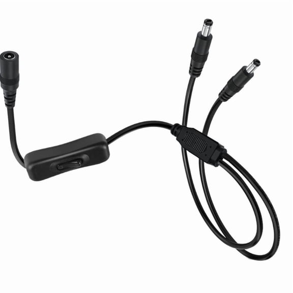 Y Splitter Cord 1xFemale to 2xMale DC5521/5525 Power Cable Wire for LED Light
