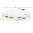 thumbnail image 2 of Kate and Laurel Lipton Modern Hexagon Mirrored Tray, 18 x 18, White and Gold, Midcentury Decorative Serving Tray for Storage and Display, 2 of 8