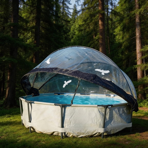 10 Foot Round Multifunctional All Weather Cover Pool Dome Enclosure for Outdoor Pools, Compatible w/Clean & Warm Water Frame Pools