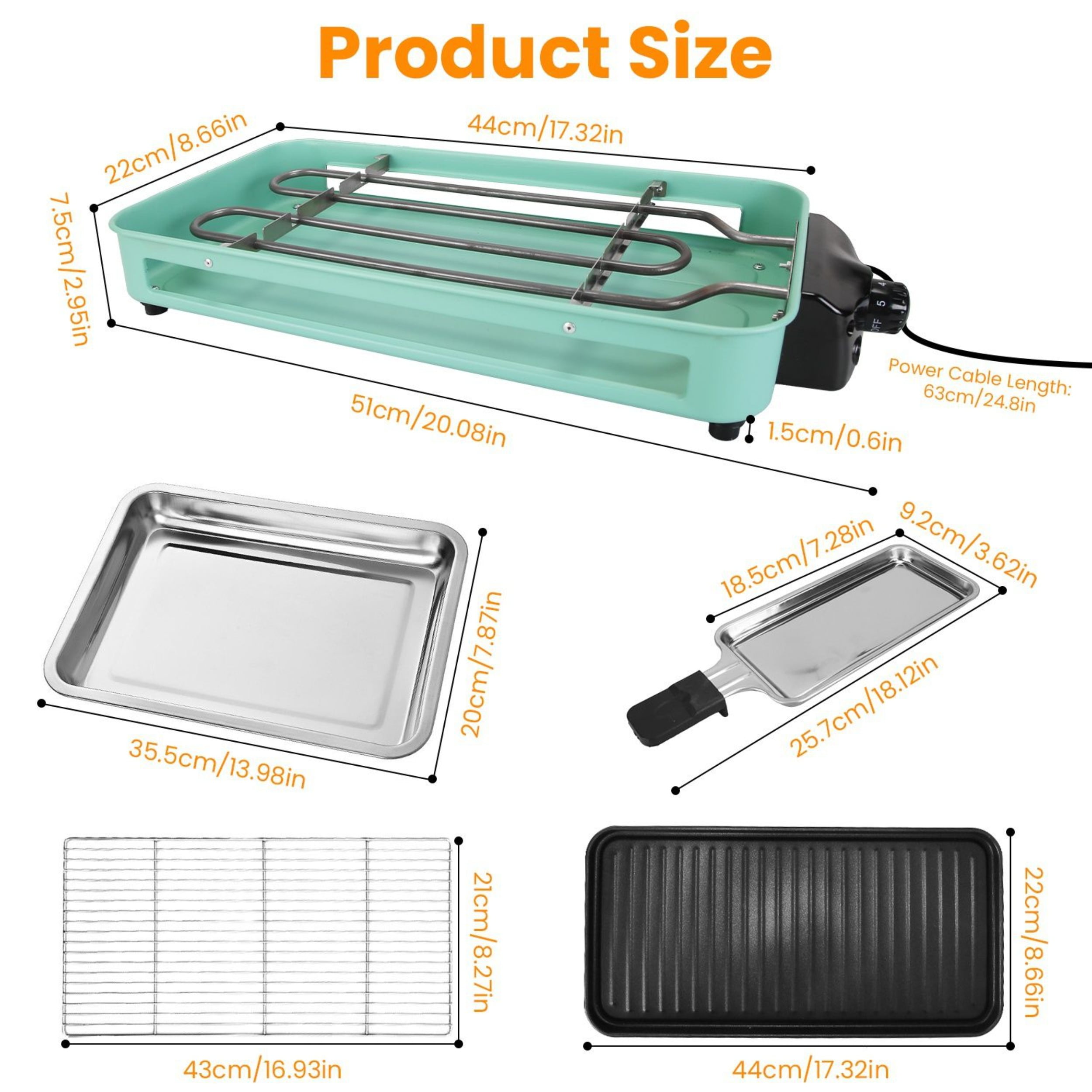 An Outdoor and Indoor Universal Two-in-one Electric Oven, with Quick Heating, 5 Temperature Settings, 3 Baking Trays, and The Ability To Be Washed in A Dishwasher, Suitable for Family Gatherings.